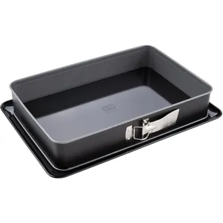 Dr. Oetker Rechteck-Springform mit Emaille-Servierboden, 38 cm, Back-Idee Kreativ,