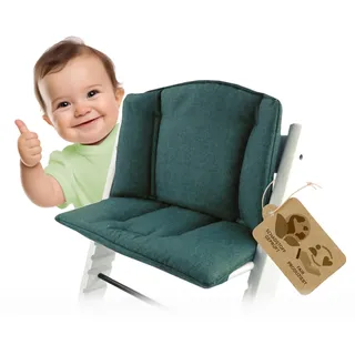 ninna-nanna by Bambiniwelt Ersatzbezug Bezug Sitzkissen Kissen-Set Sitzverkleinerer kompatibel mit Stokke Tripp Trapp für Hochstuhl-Kinderstuhl Mod. 1 (meliert Olive)