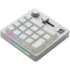 Glorious Gaming GMMK Macro Numpad – mit Kabel oder Bluetooth, Aluminium, anpassbar, programmierbarer Regler & Knopf, tastenweise RGB-Beleuchtung, lineare Schalter, 18x Doubleshot-ABS-Kappen – Eis