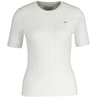 T-Shirt GANT "T-Shirt STRETCH COTTON CABLE C-NECK 1er Pack", Damen, Gr. XL, weiß, Obermaterial: 88% Baumwolle CO. 10% Polyamid PA. 2% Elasthan EL., Shirts T-Shirt