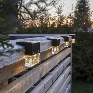 Solar Zaunbeleuchtung Bubbly Fence LED 4er-Set schwarz-transparent - Schwarz