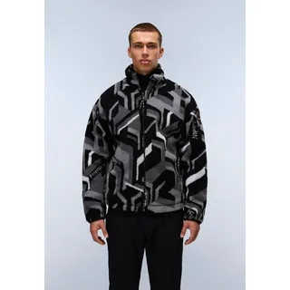 Fleecepullover NAPAPIJRI "T-FIEMME", Herren, Gr. S, grau gemust, Obermaterial: 100% Polyester, normal, Rundhals, Bündchen, Sweatshirts Fleecepullover
