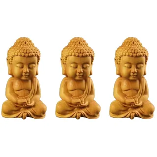 Cabilock Buddha Lachender 3st Buddha-Figur Buddha Statue Buddha Figuren Bastelzeug Buddha Auto Dekoration Handwerkliche Kunst Große Buddha-Statue Buddha-Charme Mini- Buddha- Holz-Buddha Hölzern