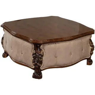 Holz Couchtisch Klassische Wohnzimmer Tische Möbel Braun Quadratisch - Braun