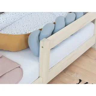 Kinderhausbett TAHUKA in Tipi-Form mit Sicherheitsbarriere 120x190 cm Transparente matte Wachslasur - Beige