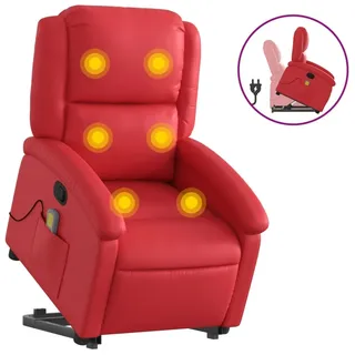 vidaXL Massagesessel mit Aufstehhilfe Rot Kunstleder - Rot