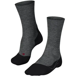 Falke Herren Wandersocken TK2 Explore Wool M So Wolle Funktionsmaterial antiblasen dick 1 Paar, Grau Black 3020, 39-41
