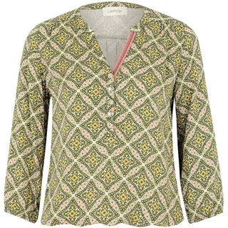 Cartoon Damen Casual-Bluse mit Muster 38, Grün/Violett