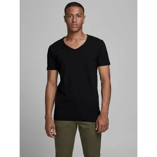 JACK & JONES Basic T-Shirt mit V-Neck in Schwarz-S