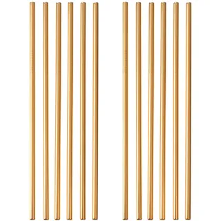 GRÄWE Strohhalme, 12er Set, goldene Trinkhalme aus Edelstahl, spülmaschinengeeignet, wiederverwendbar Metall Strohhalm,