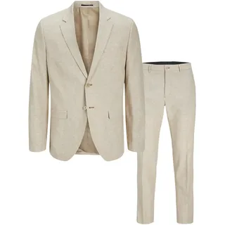 JACK&JONES Herren JPRRIVIERA Linen Suit Slim SN PLS Anzug, Travertine/Fit:Slim FIT, 64 Größen