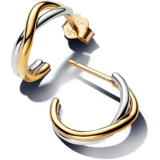 Pandora 263880C00 Damen-Ohrringe Steck-Creolen Zweifarbig