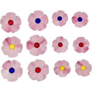 Glasblumen-Mosaikfliesen, 12 Stück Buntglas-Blumen-Mosaikteile für Haus- und Gartendekoration, geeignet für DIY-Handwerk und Kunstprojekte. (Rosa)