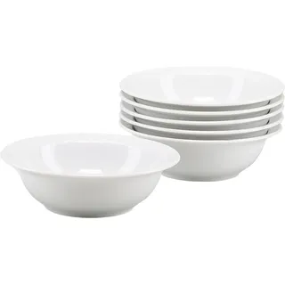 Müslischale CREATABLE "Polo, Schalen-Set, 6-tlg.", weiß, B:14,5cm H:19,5cm T:18,5cm, Porzellan, Schüsseln, Müslischale, Europäische Spitzenqualität, Manufakturstil, Ausdrucksstarkes Relief