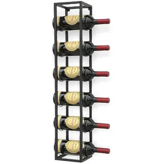 DanDiBo Weinregal für 6 Flaschen Metall Wand 80 cm Schwarz 96238 , 15x80x15 cm , Weinregale