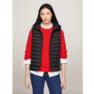 Tommy Hilfiger für Damen. WW0WW42051 Daunen-Steppweste schwarz (XL), Lässig, Ärmellos / Hosenträger, Recyceltes Polyester, Nachhaltig