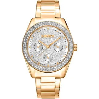 Dkny Chambers Multi Glitz 36 Mm Damenuhr - Yellow Gold / Glitter Silver Grey / Mineral - One Size