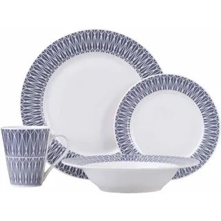 Maxwell & Williams Geschirr-Set »Dinner-Set Zenith 16er Set blau«, blau