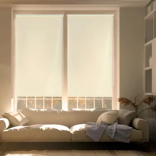 Blindecor Zeus | Verdunklungsrollo ohne bohren - Beige, 52 x 180 cm (BxH) | Stoffgröße 49 x 175 cm. Klemmfix thermorollo für fenster