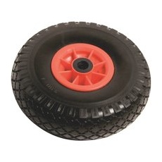 Reifen mit Kunststofffelge Rillenprofil Ø 260 mm 100 kg Rot-Schwarz Pannensicher