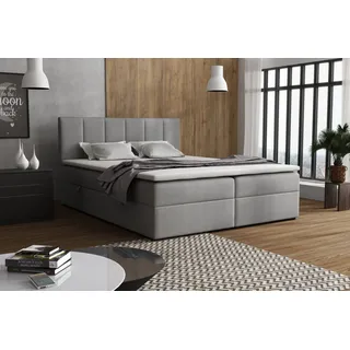 VENASI LISA Boxspringbett 160x200 mit Bettkästen H2/H3 Matratze GRAU - Grau