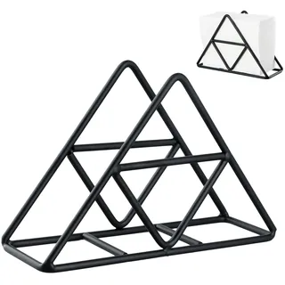 Dreieck Serviettenhalter Metall Serviettenständer Papier Serviettenhalter Serviettenaufbewahrung Veranstalter Küche Servietten Veranstalter für Küche, Tisch, Picknick (Schwarz)