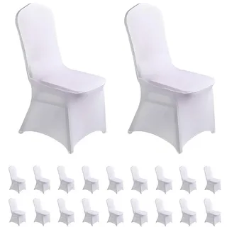 LZY FELIZEST Spandex Stuhlhussen Stretch Schonbezüge für Hochzeit, Party, Esszimmer, Bankett, Stuhldekoration, Hussen weiß