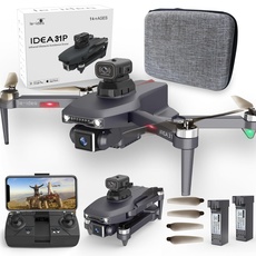 le-idea Bürstenlose Motordrohne mit 4K-Kamera, ESC-Kamera Professionelle Drohnen mit 360°-Hindernisvermeidungsfunktion, 5 GHz WiFi Drohne mit Kamera RC Quadcopter für Anfänger, 2 Batterien IDEA31P