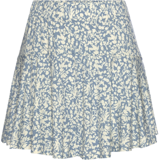Hosenrock VIVANCE "mit Blumendruck aus Viskosejersey", Damen, Gr. 34, blau (blau, creme, bedruckt), Jersey, Obermaterial: 95% Viskose, 5% Elasthan, bedruckt, geblümt, figurumspielend kurz, Röcke Hosenrock, kurzer Jerseyrock, Sommerrock mit fixierter Shorts, Skort, Minirock, Topseller
