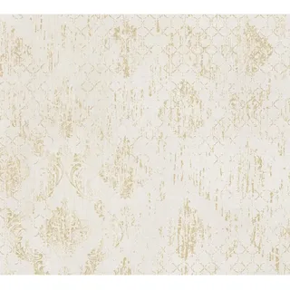 A.S. Creation Vliestapete Ornament Klassisch 10,05 m x 0,53 m Creme-Gold FSC®