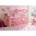 Hochbett Malte 90 x 200 cm inkl. Textil-Set Kiefer massiv weiß rosa-pink