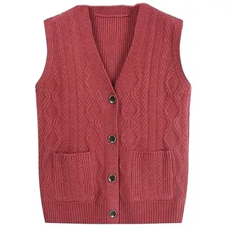 Damen Strickweste Ärmellos Weste Herbst Frauen Weste Weste Winter Ärmellose Jacke Mittelalter Mutter Strickwaren