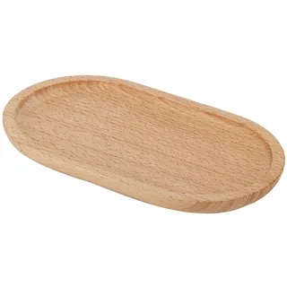 Holztablett Oval, Serviertablett Holzbrett Deko, Servierbrett Holzbretter, Dekoteller Holz Deko Tablett, Dekotablett für Wohnzimmer Schlafzimmer Badezimmer Schreibtisch Organizer, 20 x 11,8 x 1,5 cm