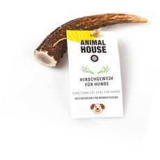 Animal House – Ganzes Hirschgeweih für Hunde – 100% natürlicher Kausnack – Stärkt die Mundhygiene – Widerstandsfähig und langlebig – In Allen Größen erhältlich (XS)