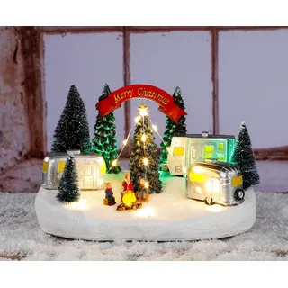 LED Weihnachtsstadt mit 19 LED - Merry Christmas - ca. 26 x 18 x 16 cm