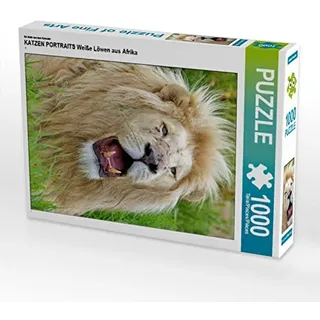Calvendo Puzzle Ein Motiv aus dem Kalender Katzen Portraits Weiße Löwen aus Afrika 1000 Teile Puzzle hoch | Lege-Größe cm Foto-Puzzle für glückliche Stunden