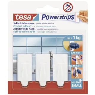 Tesa POWERSTRIPS® Klebehaken Small Trend Weiß Inhalt: 3St.