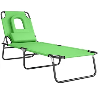 Outsunny Sonnenliege klappbar , Grün , Kunststoff , 58x36x187 cm , Gartenmöbel, Gartenliegen