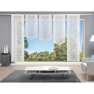 HOME WOHNIDEEN Schiebegardine »JENNA« Klettband 5 Stk. tlg. Schiebevorhang Jacquard Set, weiß