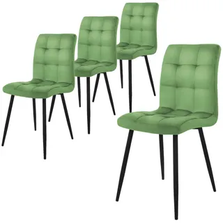 ML-Design Esszimmerstuhl Samt Salbei 4er Set