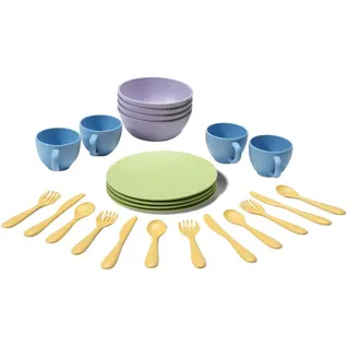 Green Toys 8664052 Geschirrset für Kinderküche, Spielküche, Rollenspiel, nachhaltiges Küchenspielzeug für Kinder ab 24 Monaten, 24-teilig, CT