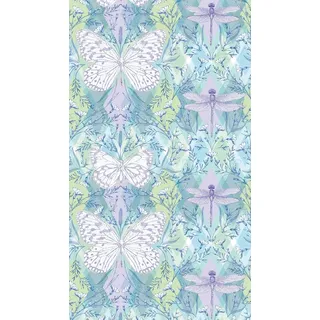 livingwalls Vliestapete - Tapete Tiere in Grün, Lila und Blau - Wandtapete für verschiedene Räume - Wandbild XXL 2,80 m x 1,59 m