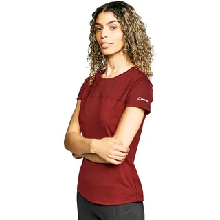 Berghaus Damen Voyager Kurzärmeliges Tech Base Layer T-Shirt, Rot, 44 EU