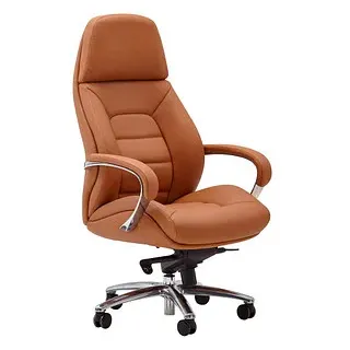 AMSTYLE XXL Chefsessel, SPM1.436 Leder braun, Gestell alu