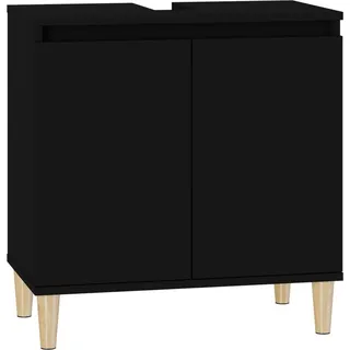 vidaXL Waschbeckenunterschrank Schwarz 58x33x60 cm Holzwerkstoff - Schwarz