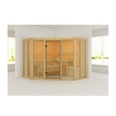 KARIBU Sauna »Ehmja 2«, BxHxT:231 x 198 x 231 cm, ohne Dachkranz - beige