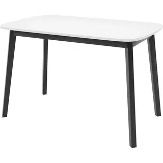 Masseno ESSTISCH NICO S 130 cm - 170 cm / 80 cm x 77 cm Ausziehbar Esszimmertisch, Küchentisch, Ovaler Tisch, Modern Design - Weiß