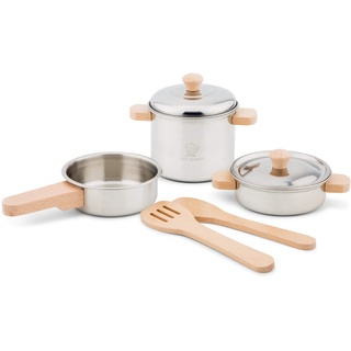 New Classic Toys 10640 Metal Pan Set, Metallpfannenset