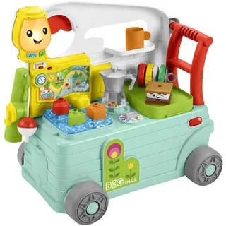 Fisher-Price - Laugh and Learn Camper 3-in-1, Erste Schritte Push Spielzeug und Musik Activity Center, Kinderspielzeug 9-36 Monate, HCK51