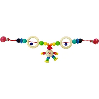 hess since 1990 Hess Holzspielzeug 12973 - Wagenkette aus Holz, Serie Michel, für Babys ab 3 Monaten, handgefertigt, mit 2 Sicherheitsclips, Länge ca. 52 cm, für Kinderwagen und Babyschale